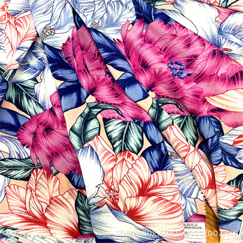 Low Price Floral Printed Rayon Viscose Women Fabric